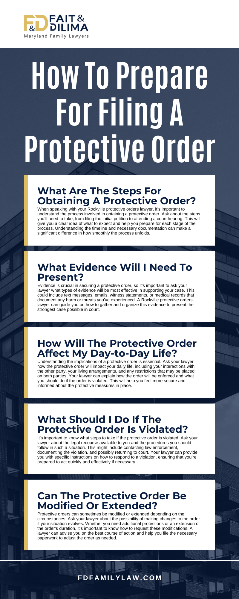 How To Prepare For Filing A Protective Order Infographic